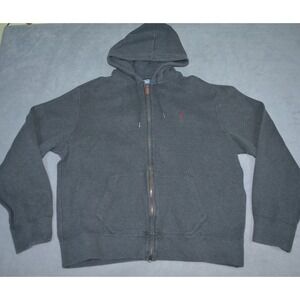 Ralph Lauren Polo Pony Hooded Mens Full Zip Sweatshirt Jacket XL Gray